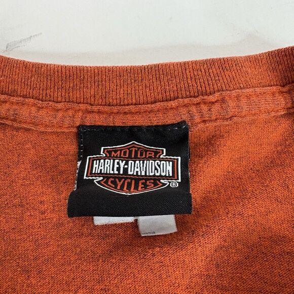 Harley Davidson Screaming Eagle Graphic T Shirt, Large, Orange, Motorcycle Biker - Picture 4 of 7